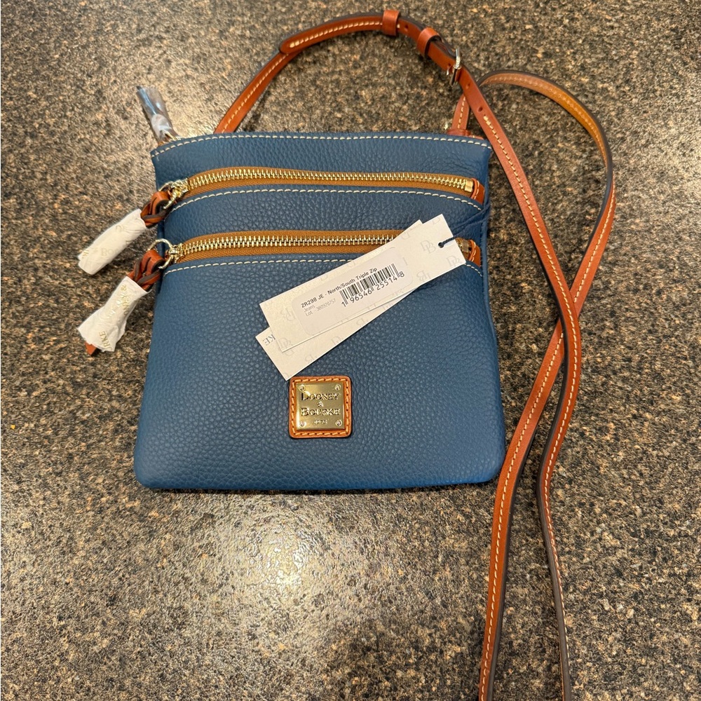 Dooney & Bourke Blue Crossbody Bag Triple Zip - Picture 3 of 6